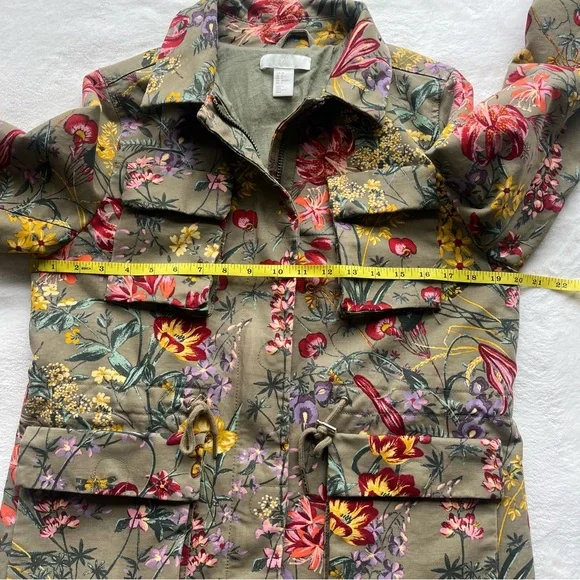 H&M Floral Utility Jacket Women’s Size 8 - Picture 13 of 15